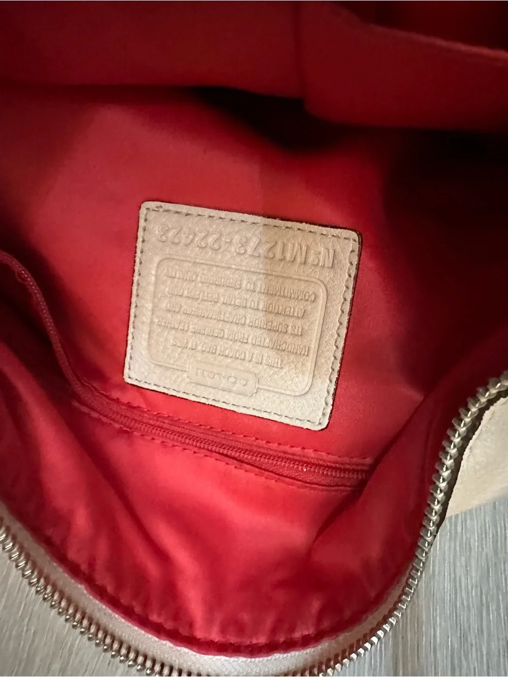 Coach White Leather Hobo Poppy Avery with Dual Front Buckle Pockets